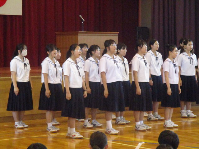 前期前半　全校集会を行いました