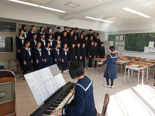 12月9日（火）合唱コンクール直前の様子